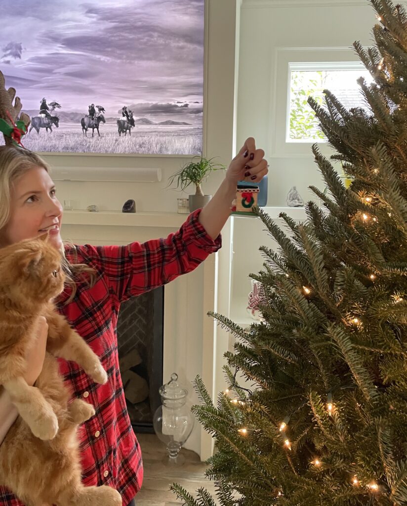 christmas cats and azure decorating