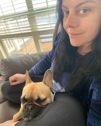 Kristen and French Bulldog Queen Vida